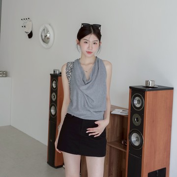 理想情人~簡約垂領造型扭結針織美背背心 SA536-551【現貨】