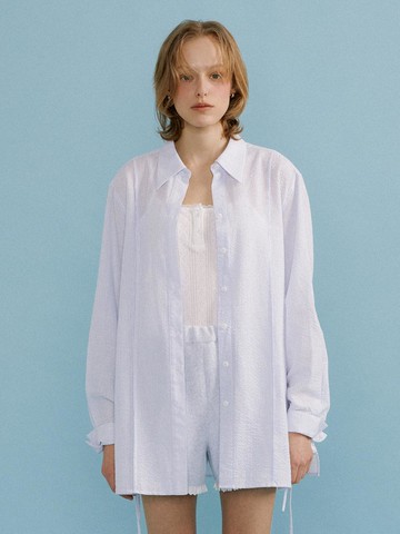 Casual Pintuck Shirt_Blue-stripe