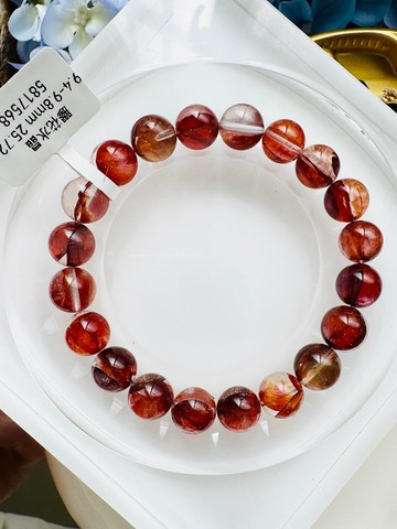 精品高透體牛血紅膠花9.4-9.8mm25.72g開運招財辟邪擋煞護主