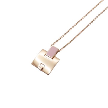 HERMES 愛馬仕 粉色 金屬 Eileen H 項鍊 【二手名牌BRAND OFF】