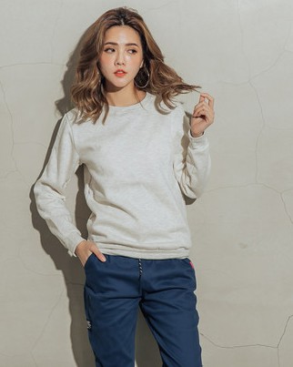 高品質台灣製內刷毛大學TEE(麻花白)