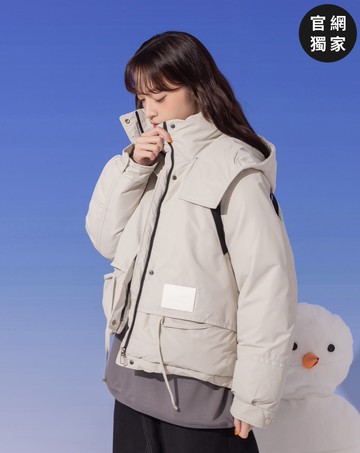 ➤運動風條紋織帶連帽鋪棉外套(兩色)