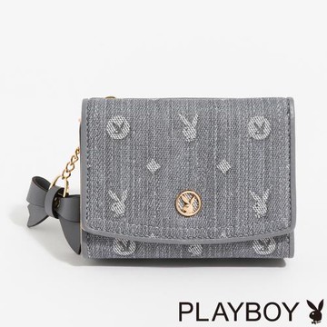 PLAYBOY - 短夾  Misty Blue Whisper系列 - 藍色