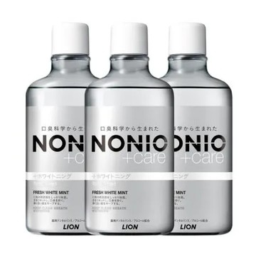 日本獅王 NONIO終結口氣漱口水 晶燦亮白 600mlx3入組