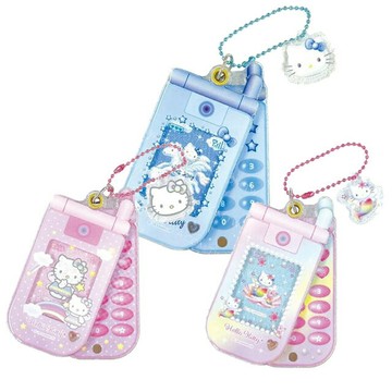 小禮堂 Sanrio 三麗鷗 Hello Kitty Y2K造型壓克力吊飾 （翻蓋手機款）