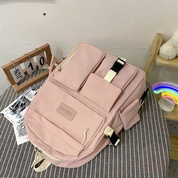 🛍️日常必備🛍️新款潮韓版大容量初高中學生   書包   輕便簡約旅行包帆布雙肩    揹包