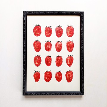 A4 LOVE 草莓藝術印刷品/插圖複製品