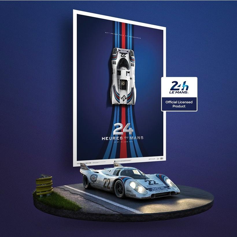 [50 x 70 cm] Porsche 917 Martini 24h Le Mans 1971 Unique  Limited Edition