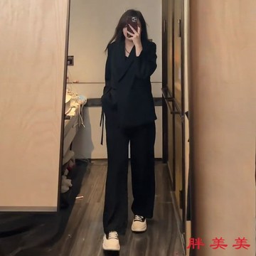 【M-5XL大尺碼】大尺碼外套 西裝外套 韓風穿搭 大碼女裝 胖mm時尚百搭西裝套裝2024春秋加肥加大2-300斤高級
