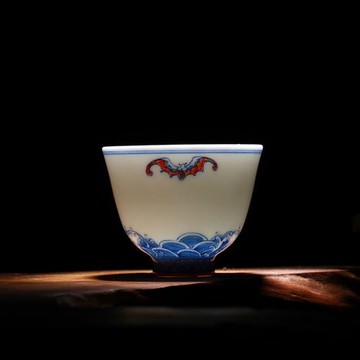景德鎮功夫茶杯陶瓷品茗杯手繪青花茶具紅茶杯小茶杯小單杯
