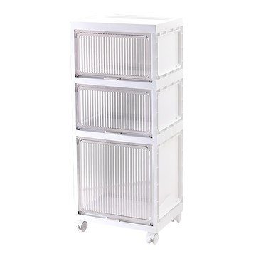 FAmILyLIFE 生活 磁吸式多功能附輪防塵收納櫃 YG-179 34 x 26 x 80cm 3.1kg  純淨白  1個