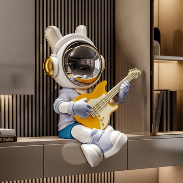 {可打統編 超低價}吉他太空人坐姿大擺件客廳電視柜玄關高級感裝飾品送朋友喬遷禮品