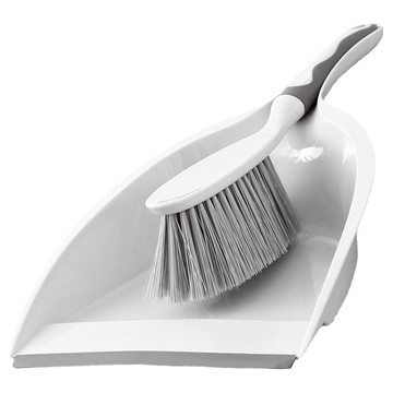 AHOYE 刷頭型迷你掃把 + 簸箕 桌面清潔  灰白色  1組