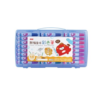 SKB 胖福星球 彩色筆 外盒顏色隨機 48色 /盒 CL-300【APP滿額下單10%點數(單一帳號最高5000點)】1/31止