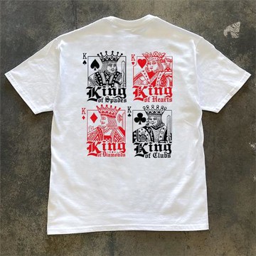 西海棧道短袖t恤衫白色不透寬松King創意趣味印花純棉半袖上衣