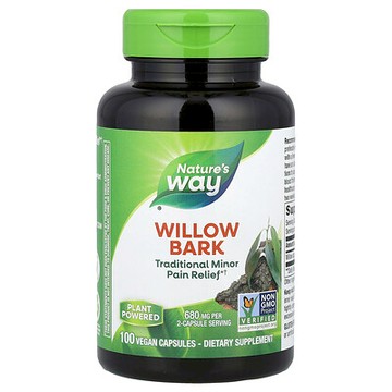 Nature's Way, 柳樹皮，680 毫克，100 粒全素膠囊（每粒膠囊 340 毫克）