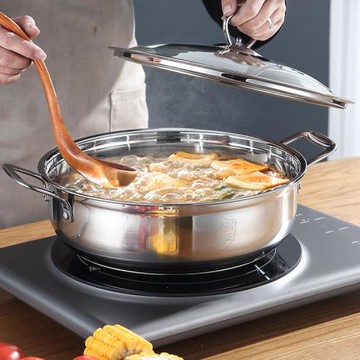 304食品不銹鋼電磁爐鍋湯鍋火鍋大容量家用加厚 煤氣灶通用防燙柄