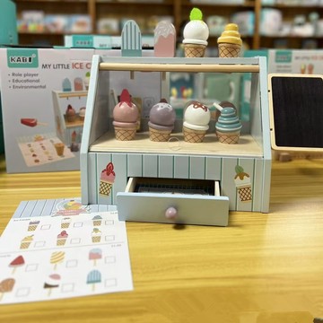 甜品過家家玩具 蛋糕木質廚房 烘焙系列雪糕店 甜品店 木製玩具 過家家