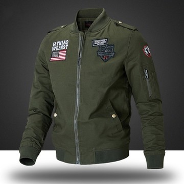 [巴黎精品] 軍裝外套派克服-軍工刺繡胸章棉質男夾克3色a1fa41