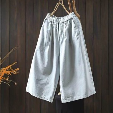 設計所在 棉麻隨性風 天絲棉直筒寬鬆休閒薄七分褲(4色可選)