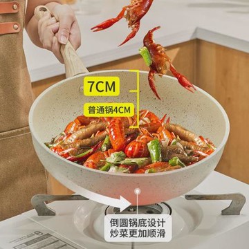 平底鍋家用麥飯石不粘鍋炒鍋炒菜鍋牛排煎鍋電磁爐燃氣適用