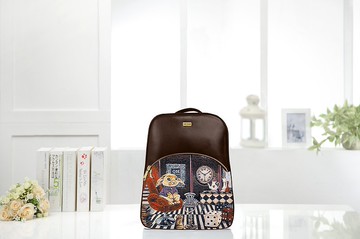 後背包 真皮/布防潑水 平織緹花  愛麗絲兔 瑪麗娜