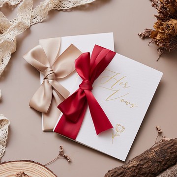 緞帶燙金誓言本His v. Her婚禮證婚必備/一式兩份