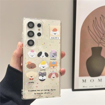 錫紙紋可愛九宮格狗狗適用三星s24ultra手機殼新款軟殼專用殼s23u防摔外殼s22+保護套全包殼子s25plus超薄