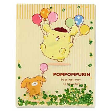 【震撼精品百貨】Pom Pom Purin 布丁狗 Sanrio 布丁狗亮片裝飾雙開式文件夾(A4)#36899 震撼日式精品百貨