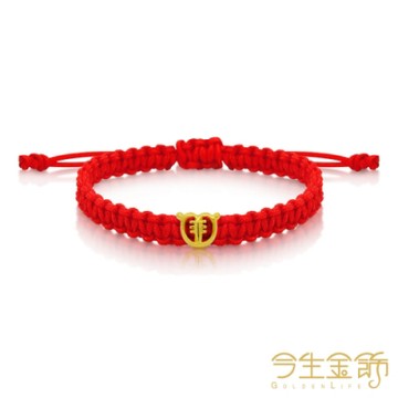 今生金飾 虎．避邪 黃金彌月串珠手繩