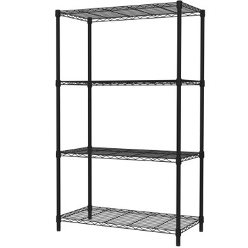 《海克力士》寬90深45高180公分-烤漆四層鐵架(黑)