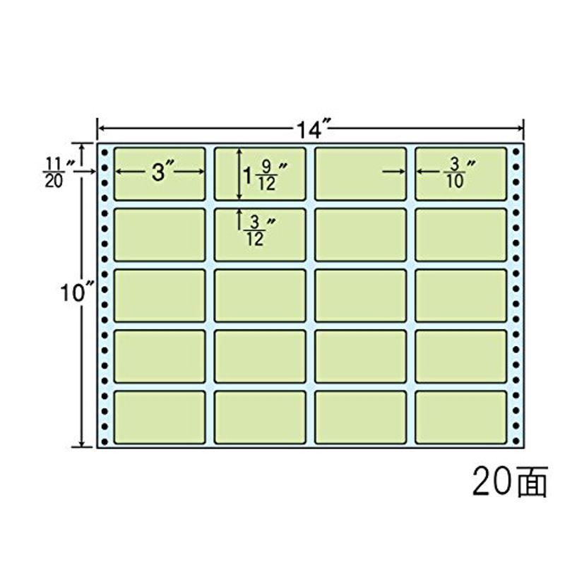 東洋印刷 タックフォームラベル 14インチ ×10インチ 20面付(1ケース500折) MT14J-GREEN