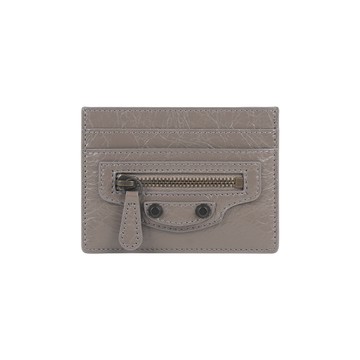 BALENCIAGA Le City 仿舊釦小羊皮4卡名片夾/卡片夾(深堅果色) 810606 2ABFY 5848