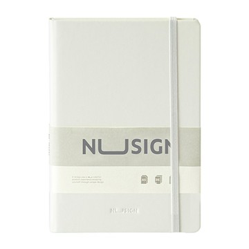 得力Deli NUSIGN附繩皮面筆記本/ENS281-WT/A5/96張/白色