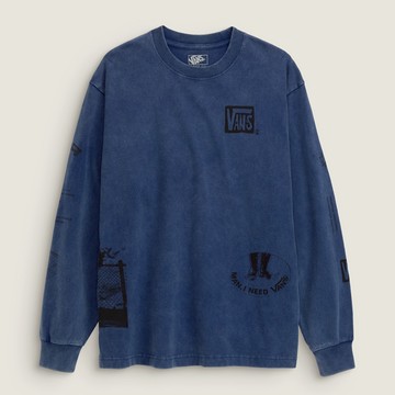 Scatter Mind 深藍色長袖T恤