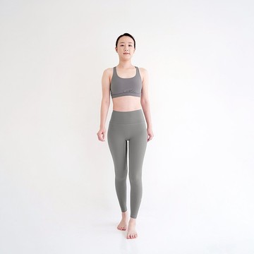【Mukasa】LISSOM 輕盈裸感瑜珈褲 - 牧茱灰 - MUK-23901