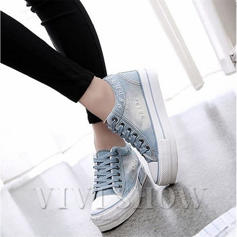レディース デニムスニーカー カジュアル シンプルスニーカー レデイーズ靴 通販 Lineポイント最大0 5 Get Lineショッピング