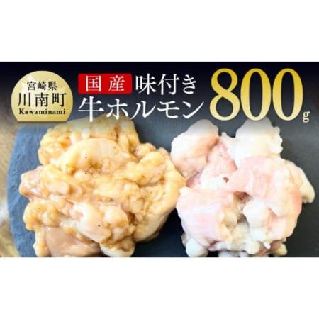 ふるさと納税 味付き牛ホルモン 約800g 宮崎県川南町