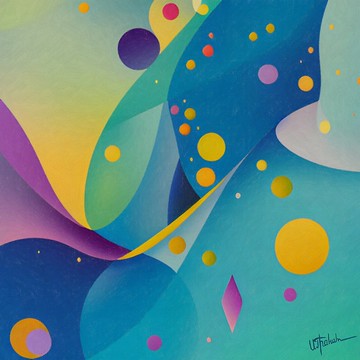 幾何抽象藝術布面壓克力藍色畫原畫作為禮物