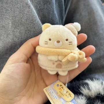 3/31🚚日系san-x角落生物冬日圍巾貓限定手玉可愛黃貓毛絨玩偶擺件現貨