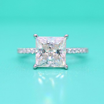 現貨+預購 頂級莫桑鑽石戒指925純銀戒指婚戒女鑽戒子求婚戒情人節禮物-高級公主方形74lp42【獨家進口】【米蘭精品】