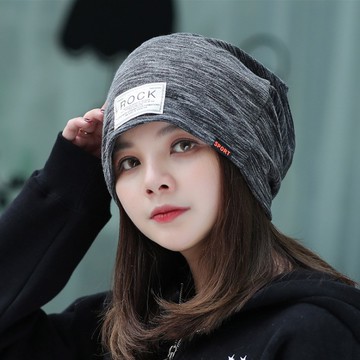 帽子 4色 韓版雙層rock標籤 包頭帽 毛帽 71496