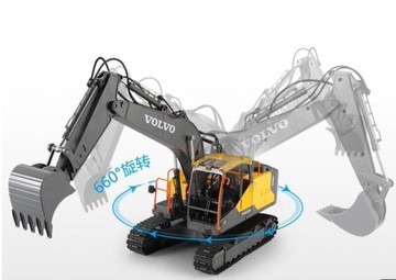 正版授權 volvo 遙控怪手 合金版 17通道 金屬版 搖控 挖土機 挖掘機 電動夾爪(bruder CAT參
