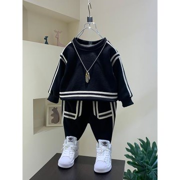 男童套裝春秋2026新款痞帥男小童裝春裝衛衣兩件套寶寶洋氣兒童裝