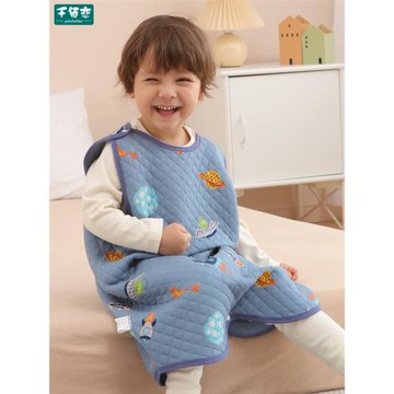 寶睡袋純棉保暖無袖背心新生兒童睡覺防踢被嬰兒秋冬薄棉護肚神器