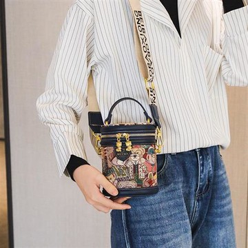 【巴黎精品】側背包帆布肩背包-小巧圓筒手提寬肩背女包包3色a1ev19