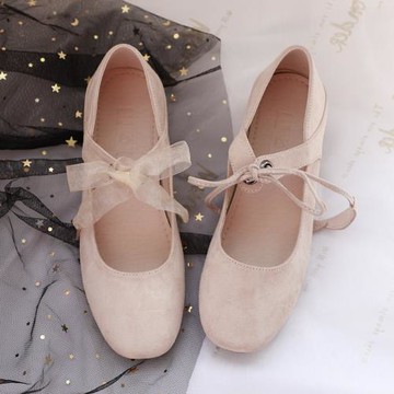 晚晚風溫柔鞋真皮仙女風文藝單鞋復古綁帶軟妹鞋中跟漢服鞋子女