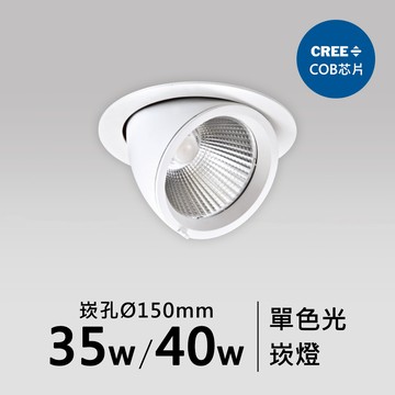 【崁入孔15公分】35W、40W下拉式象鼻崁燈｜F05-CT-61124-A、61124-B