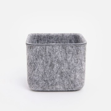伊登毛氈收納籃 方型淺灰