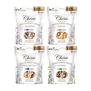 Cherie法麗【8入組】20G~30G 原肉凍乾零食系列 (購買第二件贈送寵物玩具x1包)